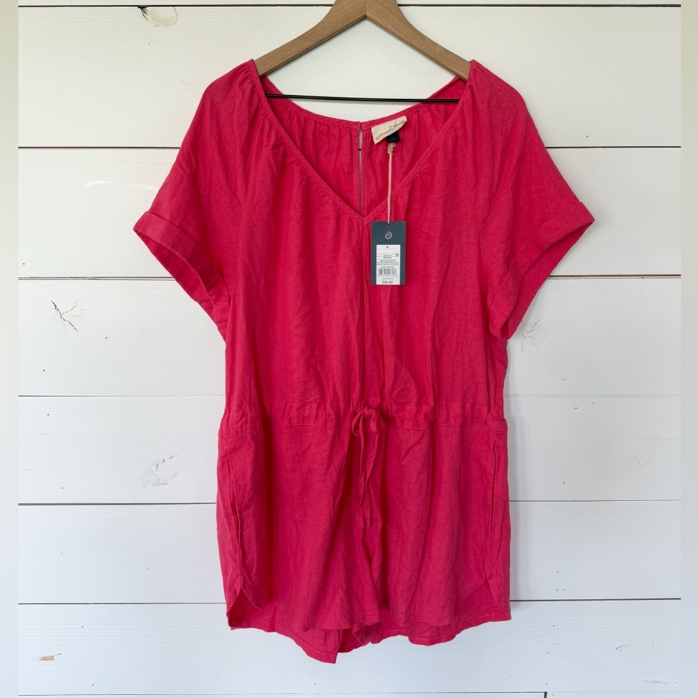 NWT Watermelon Pink Short Sleeve Romper